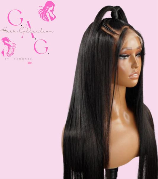 13x4 1B (Natural Brown) Straight Cambodian Full Frontal Hd Lace Wig