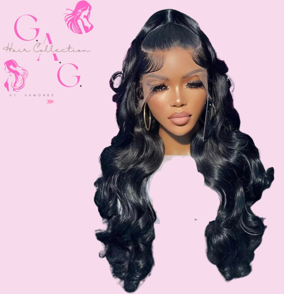 13x4 1B (Natural Brown) Body Wave Cambodian Full Frontal Hd Lace Raw Wig