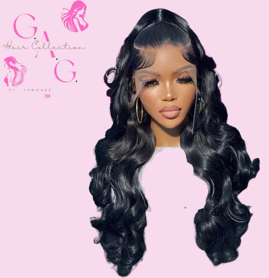 13x6 1B (Natural Brown) Body Wave Cambodian Full Frontal Hd Lace Wig